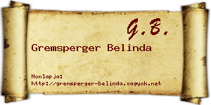 Gremsperger Belinda névjegykártya